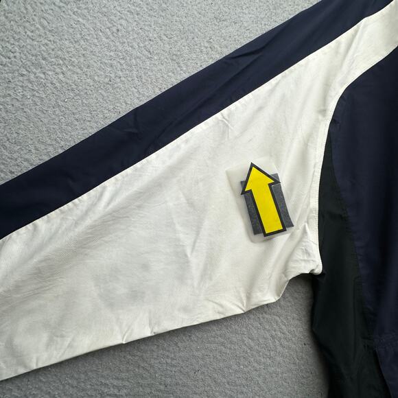 Foot Joy Dry Joys Waterproof Navy White Ripstop Jacket Mens 2XL Full Zip Hooded - Picture 8 of 16
